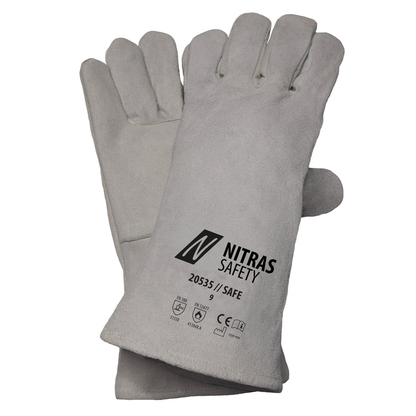 NITRAS SAFE, lashandschoenen, grijs