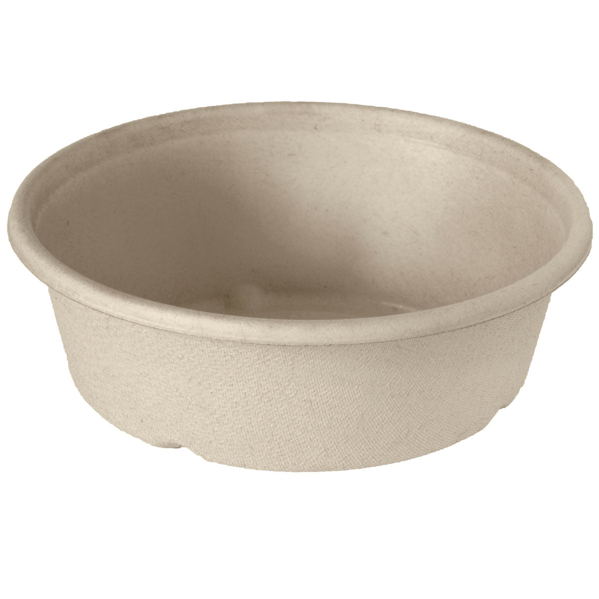 De Duni GmbH Classic Bowl 900 ml, een ronde beige bruine Bagasse BAT/PLA-gecoate kom (194x194x53 mm), heeft een dikke rand en een gestructureerd oppervlak. Biologisch afbreekbaar, leeg afgebeeld tegen een witte achtergrond. Verpakking: 40 stuks.