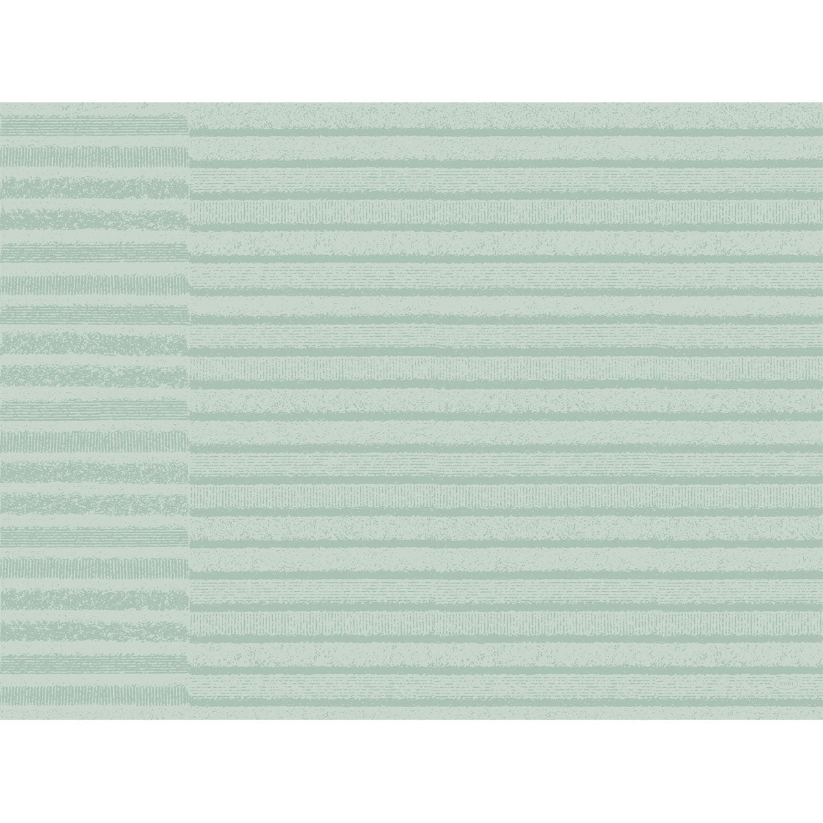 Inspiriert von hochwertigem Gewebe zeigen die Bio-Dunicel-Sets 30x40 Tessuto mint der Duni GmbH hellgrüne und weiße Querstreifen in strukturierter Optik - ideal für Bastelprojekte oder passend zum Dekor Tessuto mint 60121. Packung mit 100 hochwertigen Tischsets.