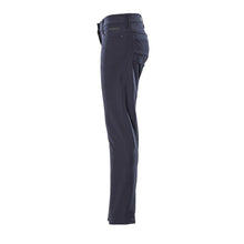 Broek, dames, PEARL, stretch, lichte broek, zwart-blauw
