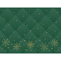 Breng elegantie op uw tafel met de Duni GmbH papieren placemats 30x40cm Ruit groen. Met een gewatteerd ruitpatroon, gouden sneeuwvlokken en delicate gouden sterren - vooral aan de onderkant. De verpakking bevat 250 stuks.