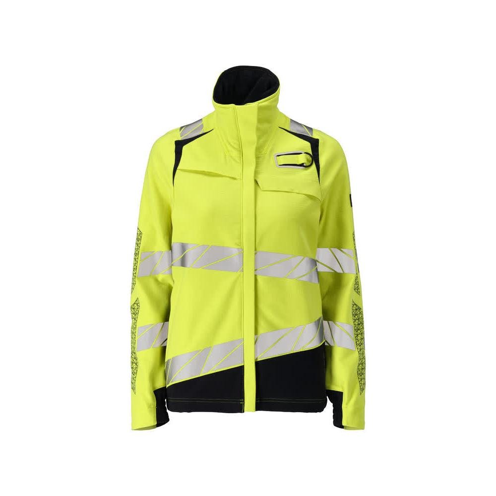 Jas dames, ULTIMATE STRETCH werkjas Multisafe, signalisatie geel/zwart-blauw