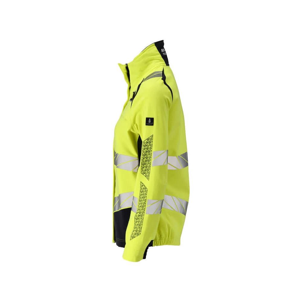 Jas dames, ULTIMATE STRETCH werkjas Multisafe, signalisatie geel/zwart-blauw