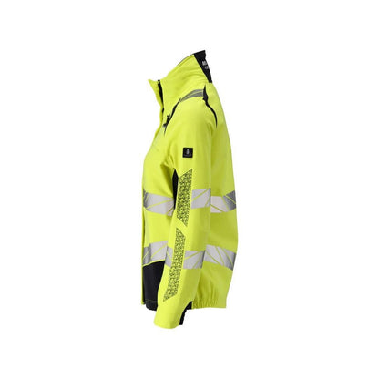Jas dames, ULTIMATE STRETCH werkjas Multisafe, signalisatie geel/zwart-blauw