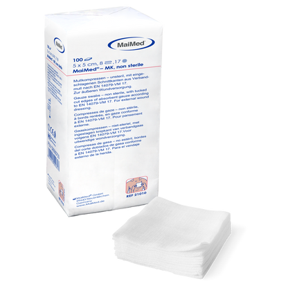MaiMed-MK-onsteriele gaaskompressen à 100 stuks/papieren zak