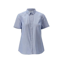 Shirt, korte mouw, klassieke dames, stretch damesblouse, lichtblauw