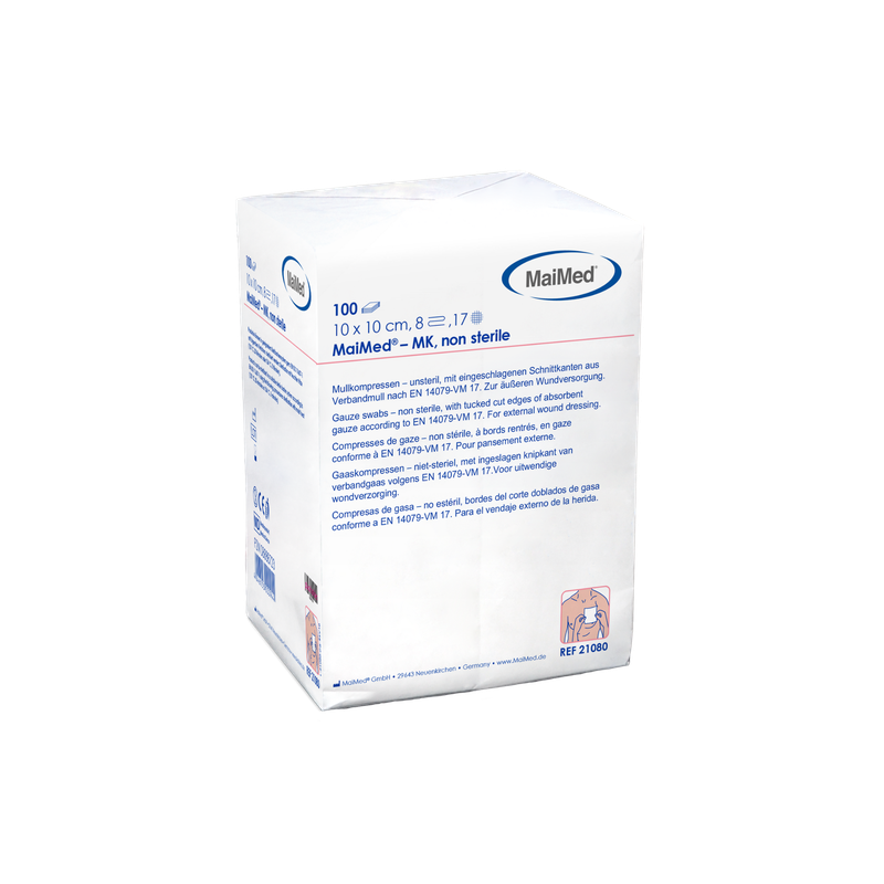 MaiMed-MK-onsteriele gaaskompressen à 100 stuks/papieren zak