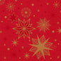 Fond rouge avec des étoiles géométriques dorées et rouge foncé et des flocons de neige, des accents pointillés et à motifs - idéal pour les serviettes Duni 1/4 pli, 3 plis, rouge (250 pièces) de Duni GmbH, parfait pour les événements d'observation des étoiles.