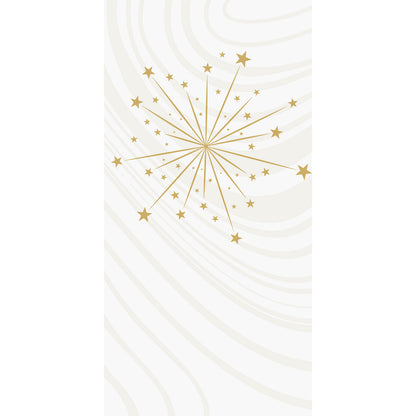 Ein goldener Sternenhimmel und abstrakte Linien auf Weiß machen die Bio-Dunisoft-Servietten 40x40cm 1/8F der Duni GmbH zu einer stilvollen und nachhaltigen Wahl für jeden Tisch.