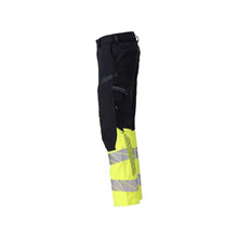 Pantalon, poches genoux, pantalon ULTIMATE STRETCH Multisafe, noir bleu/jaune haute visibilité