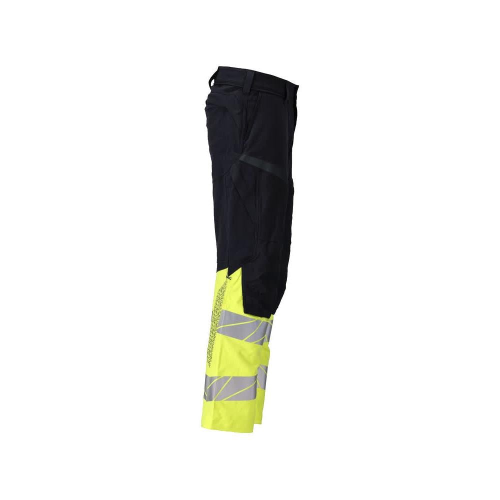 Pantalon, poches genoux, pantalon ULTIMATE STRETCH Multisafe, noir bleu/jaune haute visibilité