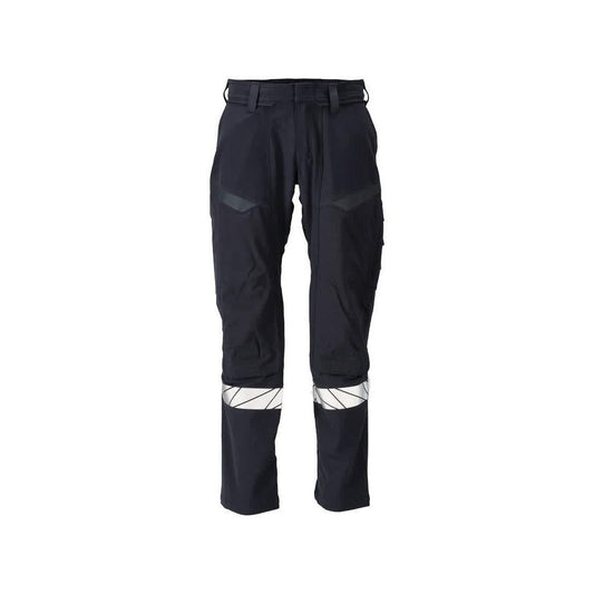 Pantalon, poches genoux, pantalon ULTIMATE STRETCH Multisafe, noir bleu/jaune haute visibilité