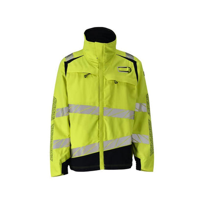 Jas, stretch inzetstukken Multisafe werkjas, signalisatie geel/zwart-blauw