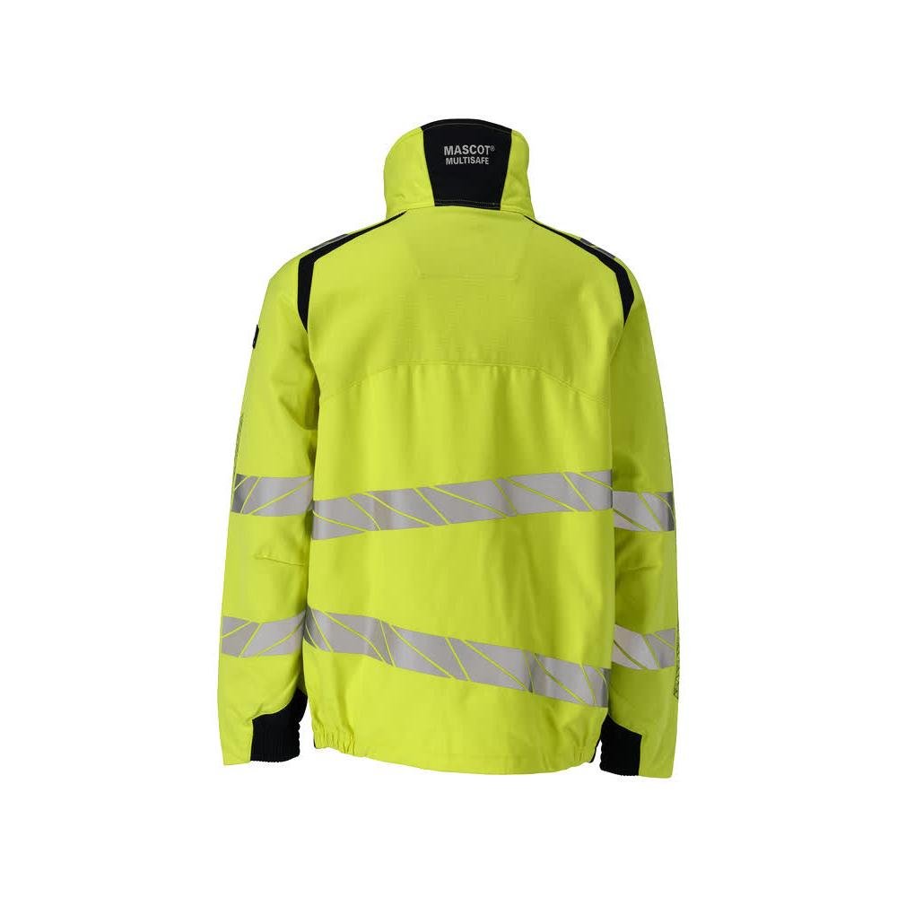 Jas, stretch inzetstukken Multisafe werkjas, signalisatie geel/zwart-blauw