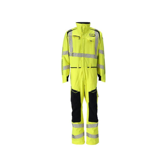 Overall, kniezakken, stretch inzetstukken combinatie Multisafe, signalisatie geel/zwart-blauw