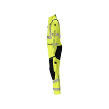 Overall, kniezakken, stretch inzetstukken combinatie Multisafe, signalisatie geel/zwart-blauw