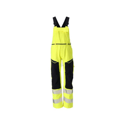 Salopette, poches genoux, inserts stretch Salopette Multisafe, jaune haute visibilité/noir-bleu