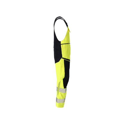 Salopette, poches genoux, inserts stretch Salopette Multisafe, jaune haute visibilité/noir-bleu