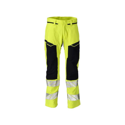 Pantalon avec poches genoux, empiècements stretch Pantalon Multisafe, haute visibilité jaune/noir-bleu