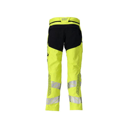 Pantalon avec poches genoux, empiècements stretch Pantalon Multisafe, haute visibilité jaune/noir-bleu