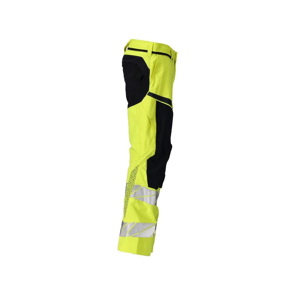 Pantalon avec poches genoux, empiècements stretch Pantalon Multisafe, haute visibilité jaune/noir-bleu