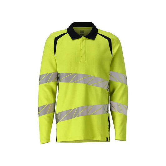 Poloshirt, poloshirt met lange mouwen Multisafe, signalisatie geel/zwart-blauw