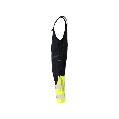 Tuinbroek, kniezakken, stretch inzetstukken Multisafe tuinbroek, zwart blauw/fluo geel