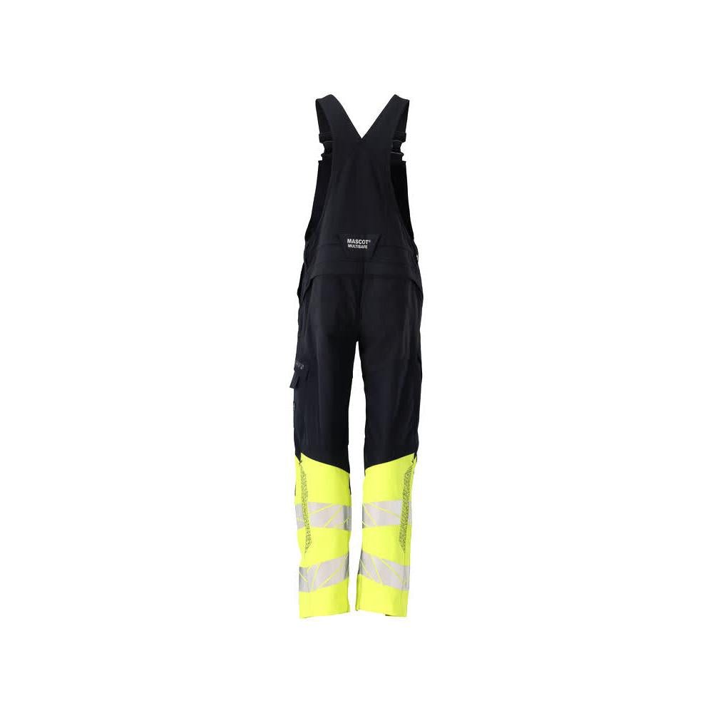 Tuinbroek, kniezakken, stretch inzetstukken Multisafe tuinbroek, zwart blauw/fluo geel
