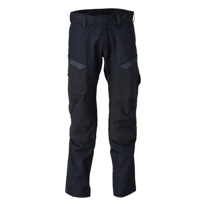 Broek met kniezakken, stretch inzetstukken Multisafe broek, zwart blauw/fluo geel