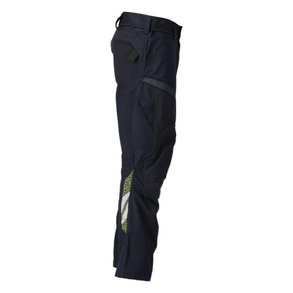 Broek met kniezakken, stretch inzetstukken Multisafe broek, zwart blauw/fluo geel