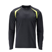 T-shirt à manches longues, coupe moderne T-shirt Multisafe, noir bleu/jaune haute visibilité