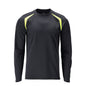 T-shirt, lange mouw, modern fit T-shirt Multisafe, zwart blauw/fluo geel