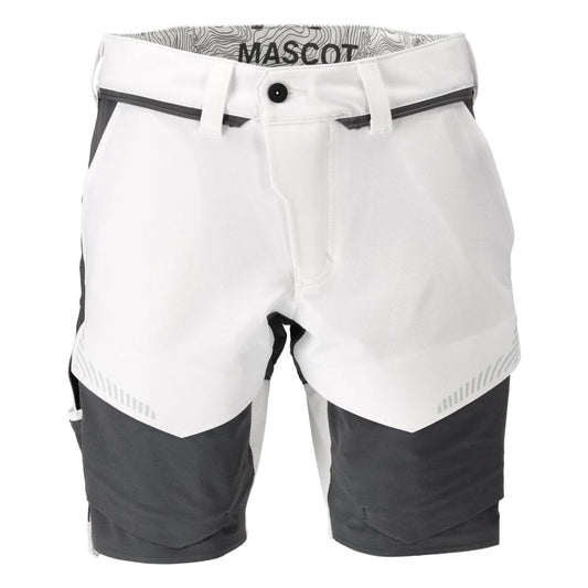 Shorts, stretch, lichtgewicht shorts, wit/antracietgrijs
