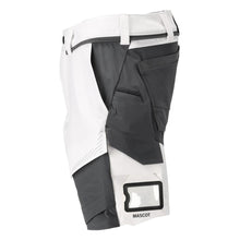 Shorts, stretch, lichtgewicht shorts, wit/antracietgrijs