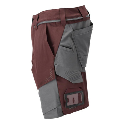 Short, stretch, short léger, bordeaux/gris anthracite