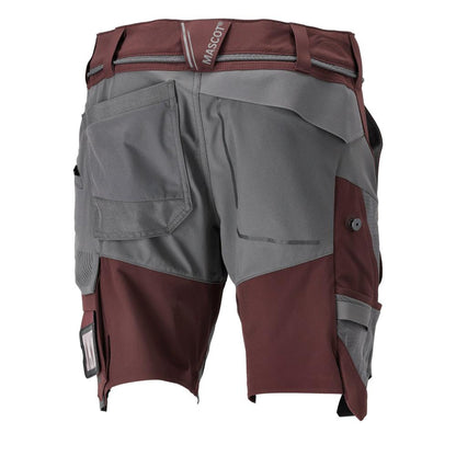 Short, stretch, short léger, bordeaux/gris anthracite