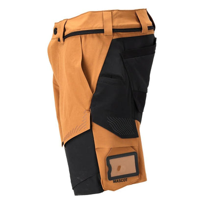 Short, stretch, short léger, brun noisette/noir