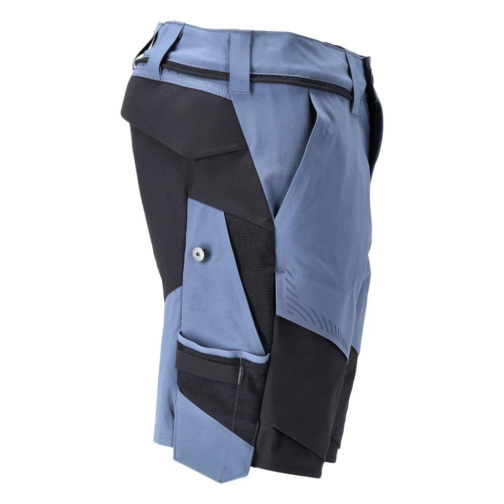 Short, stretch, short léger, bleu pierre/bleu noir