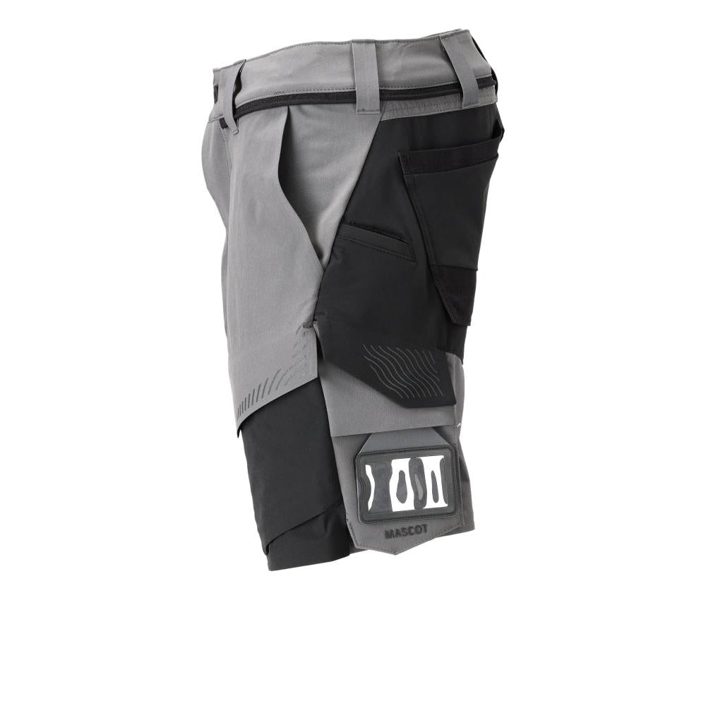 Short, stretch, short léger, gris anthracite/noir