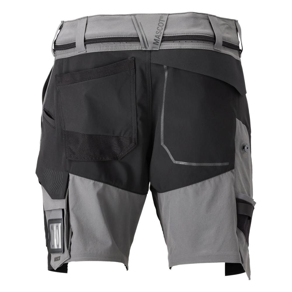 Short, stretch, short léger, gris anthracite/noir