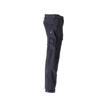 Pantalon, poches genoux, résistant, pantalon extensible, noir-bleu