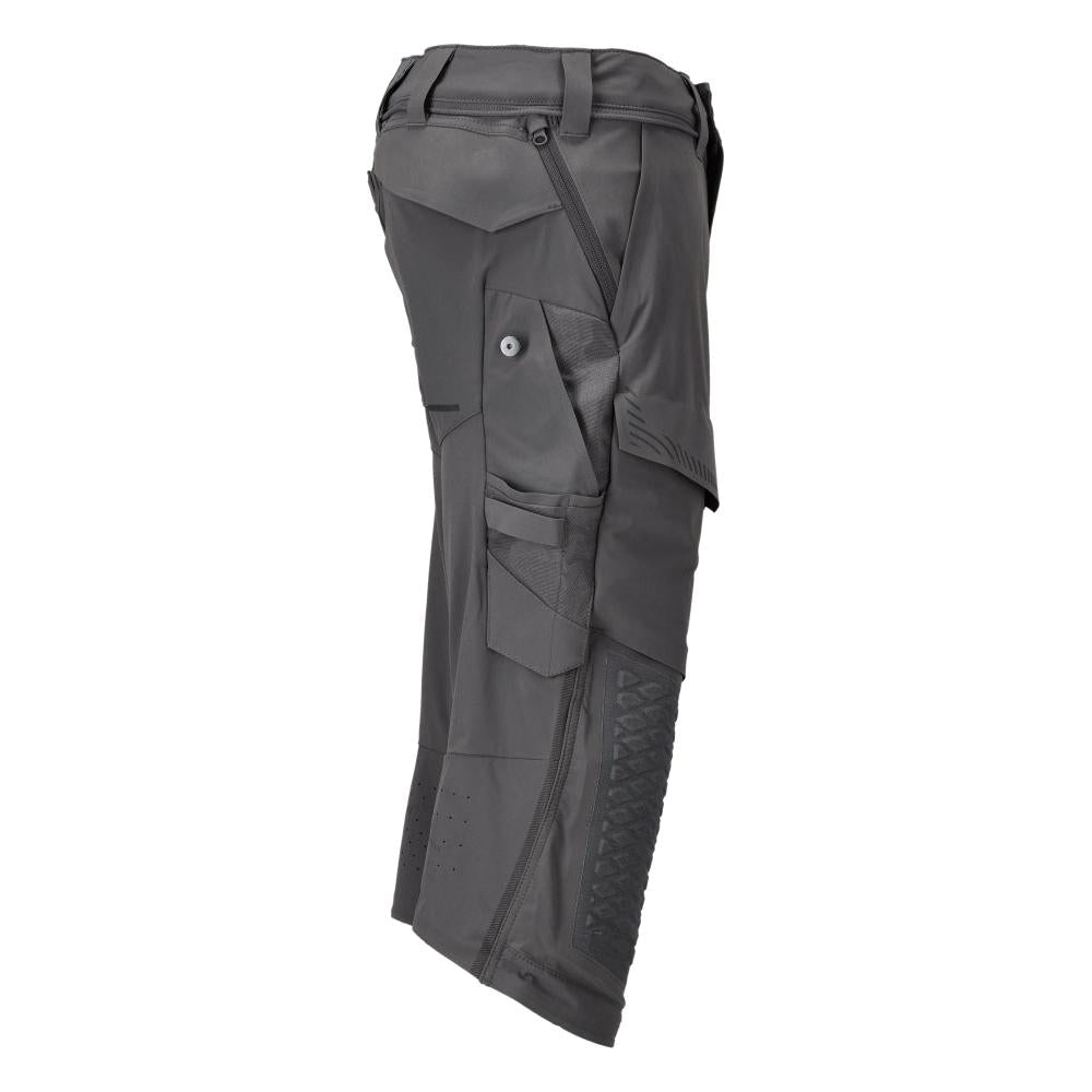 Pantalon trois-quarts, poches genoux, pantalon trois-quarts artisan stretch, gris anthracite