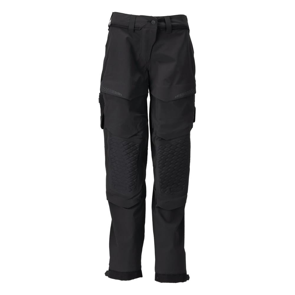 Broek met kniezakken, damesbroek, zwart