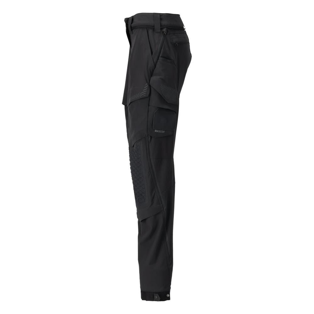 Broek met kniezakken, damesbroek, zwart