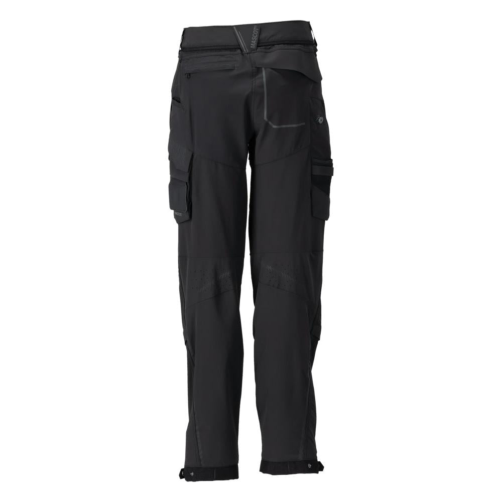 Broek met kniezakken, damesbroek, zwart