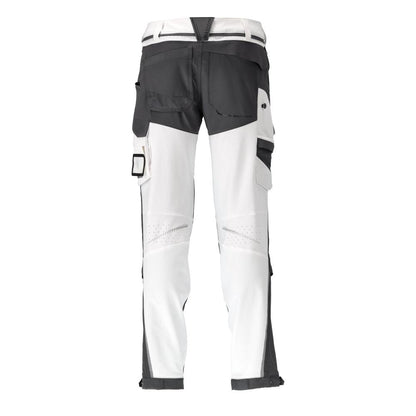 Pantalon, poches genoux, stretch, pantalon léger, blanc/gris anthracite