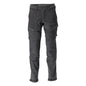 Broek, kniezakken, stretch, lichte broek, zwart
