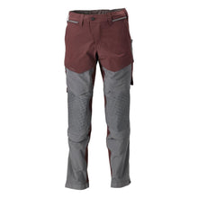 Broek, kniezakken, stretch, lichte broek, bordeaux/antracietgrijs