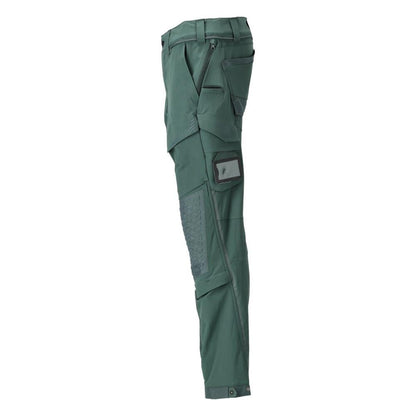 Broek, kniezakken, stretch, lichte broek, bosgroen
