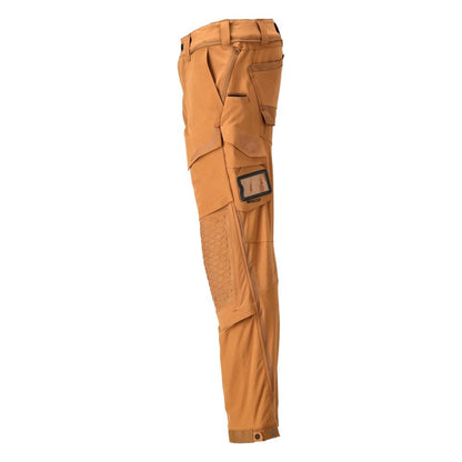 Pantalon, poches genoux, stretch, pantalon léger, marron noisette